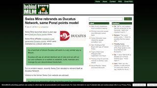 
                            13. Swiss Mine rebrands as Ducatus Network, same Ponzi points model