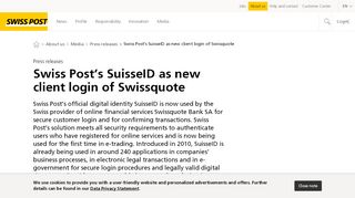 
                            9. Swiss Post's SuisseID as new client login of Swissquote - ...