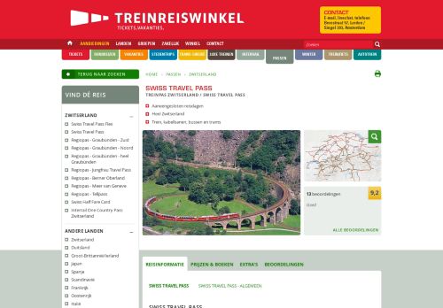 
                            10. Swiss Travel Pass - Zwitserland - Treinreiswinkel