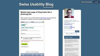 
                            6. Swiss Usability Blog — Mobile login page of Xing looks like a phishing...