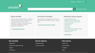 
                            6. swissbib : Search Home | Libraries, Documentation, Archives