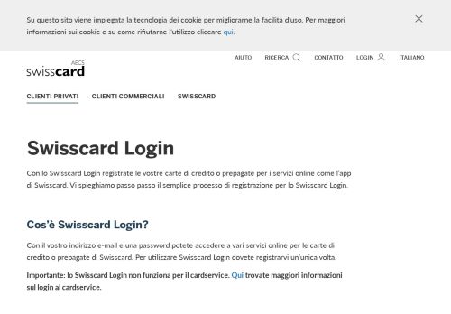 
                            2. Swisscard Login – Servizi – Swisscard AECS