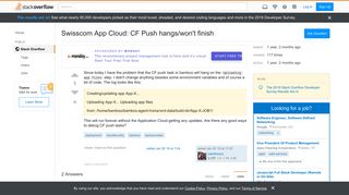 
                            9. Swisscom App Cloud: CF Push hangs/won't finish - Stack Overflow