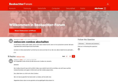 
                            12. swisscom combox abschalten - Beobachter - Forum