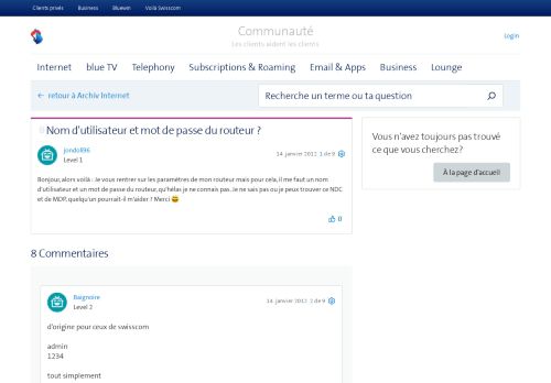 
                            13. Swisscom Community - Nom d'utilisateur et mot de passe du routeur ...