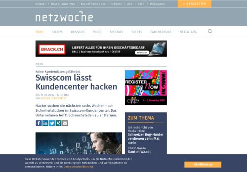 
                            5. Swisscom lässt Kundencenter hacken | Netzwoche