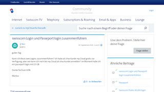 
                            5. swisscom Login und Passeport login zusammenführen | Swisscom ...