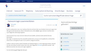 
                            1. Swisscom Login zusammenführen | Swisscom Community