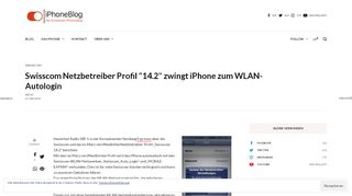 
                            13. Swisscom Netzbetreiber Profil “14.2” zwingt iPhone zum WLAN ...