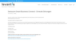 
                            12. Swisscom Smart Business Connect – Erneute Störungen - Levantis AG