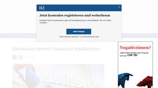 
                            13. Swisscom sperrt Tausende Mailkonten - Handelszeitung