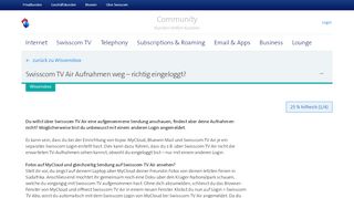 
                            13. Swisscom TV Air Aufnahmen weg – richtig eingeloggt... | Swisscom ...