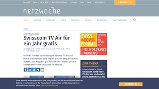 
                            12. Swisscom TV Air für ein Jahr gratis | Netzwoche
