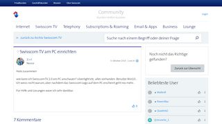 
                            12. Swisscom TV am PC einrichten | Swisscom Community