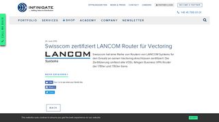 
                            9. Swisscom zertifiziert LANCOM Router für Vectoring - Infinigate