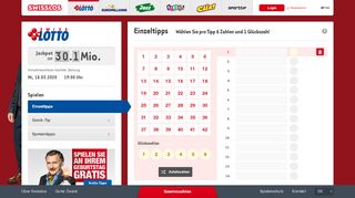 
                            3. Swisslos | Swiss Lotto | Einzeltipps spielen