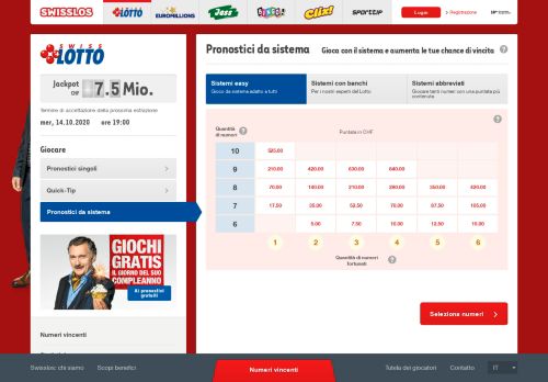 
                            8. Swisslos | Swiss Lotto | Giocare ai sistemi easy