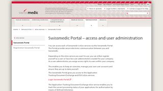 
                            7. Swissmedic Portal – access and user administration