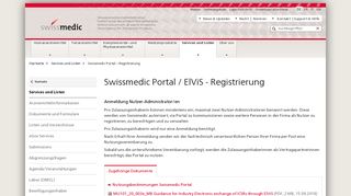 
                            7. Swissmedic Portal / ElViS - Registrierung