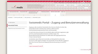 
                            6. Swissmedic Portal – Zugang und Benutzerverwaltung