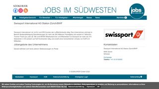 
                            11. Swissport International AG Station Zürich/BWF - Jobs im Südwesten