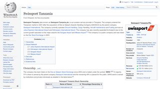 
                            9. Swissport Tanzania - Wikipedia