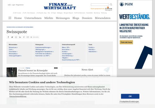 
                            12. Swissquote - News und Aktienkurs | Finanz und Wirtschaft