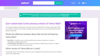 
                            7. Switch back to the previous version of Yahoo Mail | Yahoo Help ...