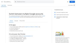 
                            5. Switch between multiple Google accounts - Android - Docs Editors Help