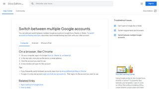 
                            6. Switch between multiple Google accounts - Computer - Docs Editors ...