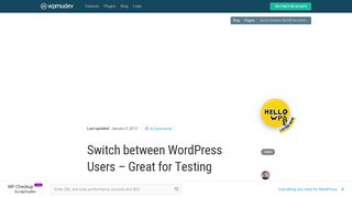 
                            9. Switch between WordPress Users – Great for Testing - WPMU DEV