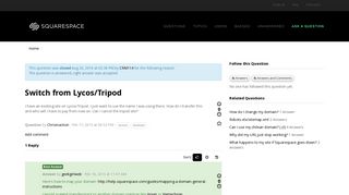 
                            9. Switch from Lycos/Tripod - Answers