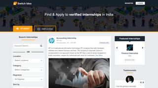 
                            3. Switch Idea: Find verified internships in India