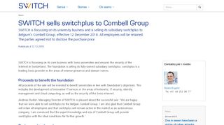 
                            7. SWITCH sells switchplus to Combell Group - SWITCH