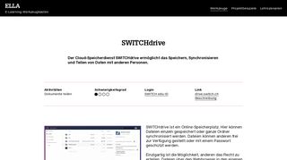 
                            9. SWITCHdrive – ELLA - ELLA – E-Learning Werkzeugkasten - ZHdK