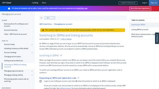 
                            10. Switching to IBMid and linking accounts - IBM Cloud