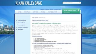 
                            8. Switching to KVB - Kaw Valley Bank