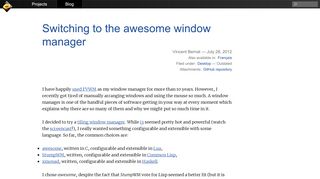 
                            8. Switching to the awesome window manager | Vincent Bernat