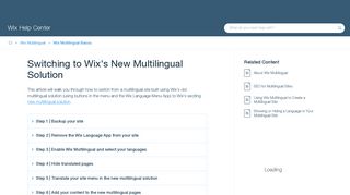 
                            2. Switching to Wix's New Multilingual Solution | Help Center | Wix.com