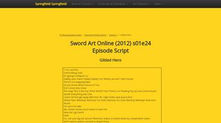 
                            11. Sword Art Online (2012) s01e24 Episode Script | SS