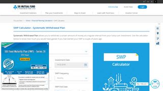 
                            9. SWP Calculator – Systematic Withdrawal Plan (SWP) | SBI Mutual Funds