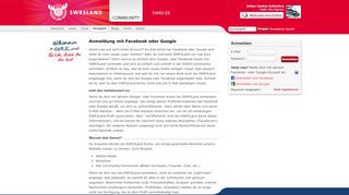 
                            4. SWR3Land - Community - Anmeldung mit Facebook oder Google