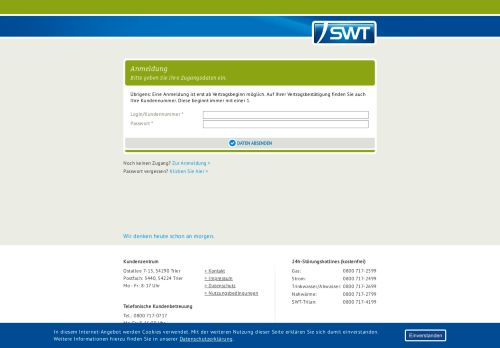 
                            1. SWT AöR - Online-Services | Anmeldung