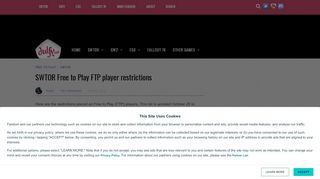 
                            7. SWTOR Free to Play FTP player restrictions - Dulfy
