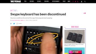 
                            10. Swype keyboard has been discontinued - The Verge