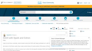 
                            12. SX20 with Spark and Extron - Cisco Community