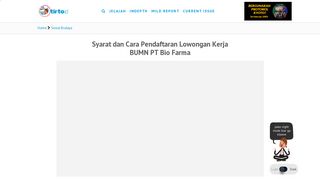 
                            8. Syarat dan Cara Pendaftaran Lowongan Kerja BUMN PT Bio Farma ...