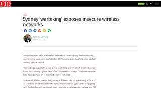 
                            7. Sydney 'warbiking' exposes insecure wireless networks - CIO