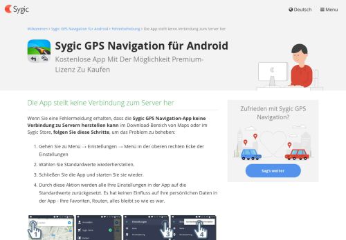 
                            4. Sygic Support Center | Die App stellt keine Verbindung zum Server her