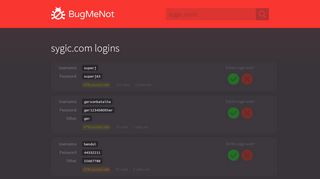 
                            5. sygic.com passwords - BugMeNot